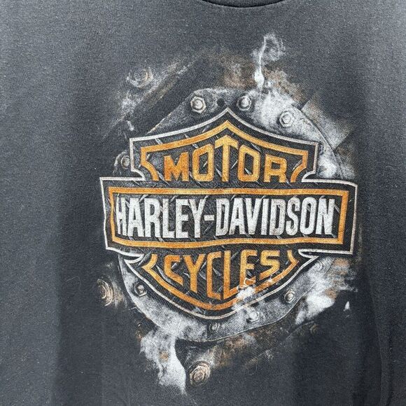 Harley Davidson Motorcycles Mens 3XL Large Front Logo Spell Out Banff Canada EUC - Picture 1 of 7